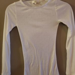 LoveShackFancy LaceTrimmed Classic Long Sleeve Tee